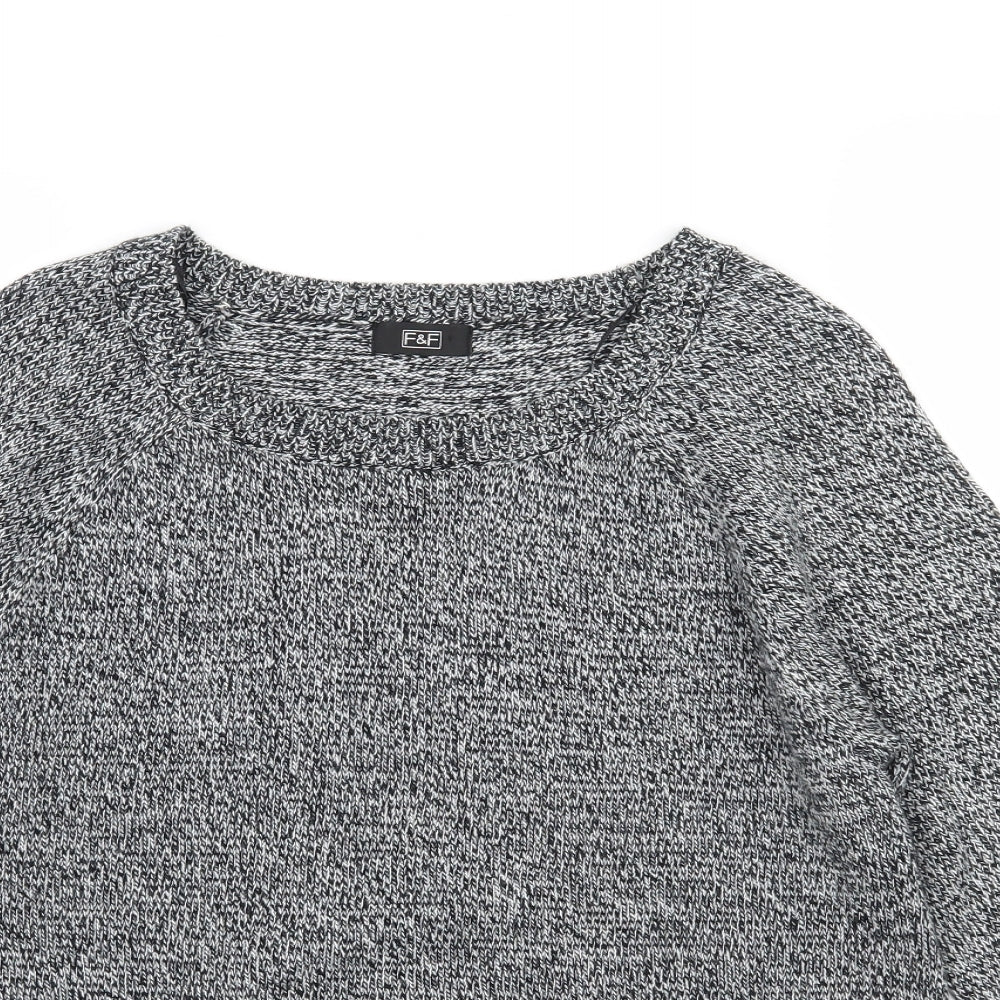 F&F Womens Grey  Knit Pullover Jumper Size 12