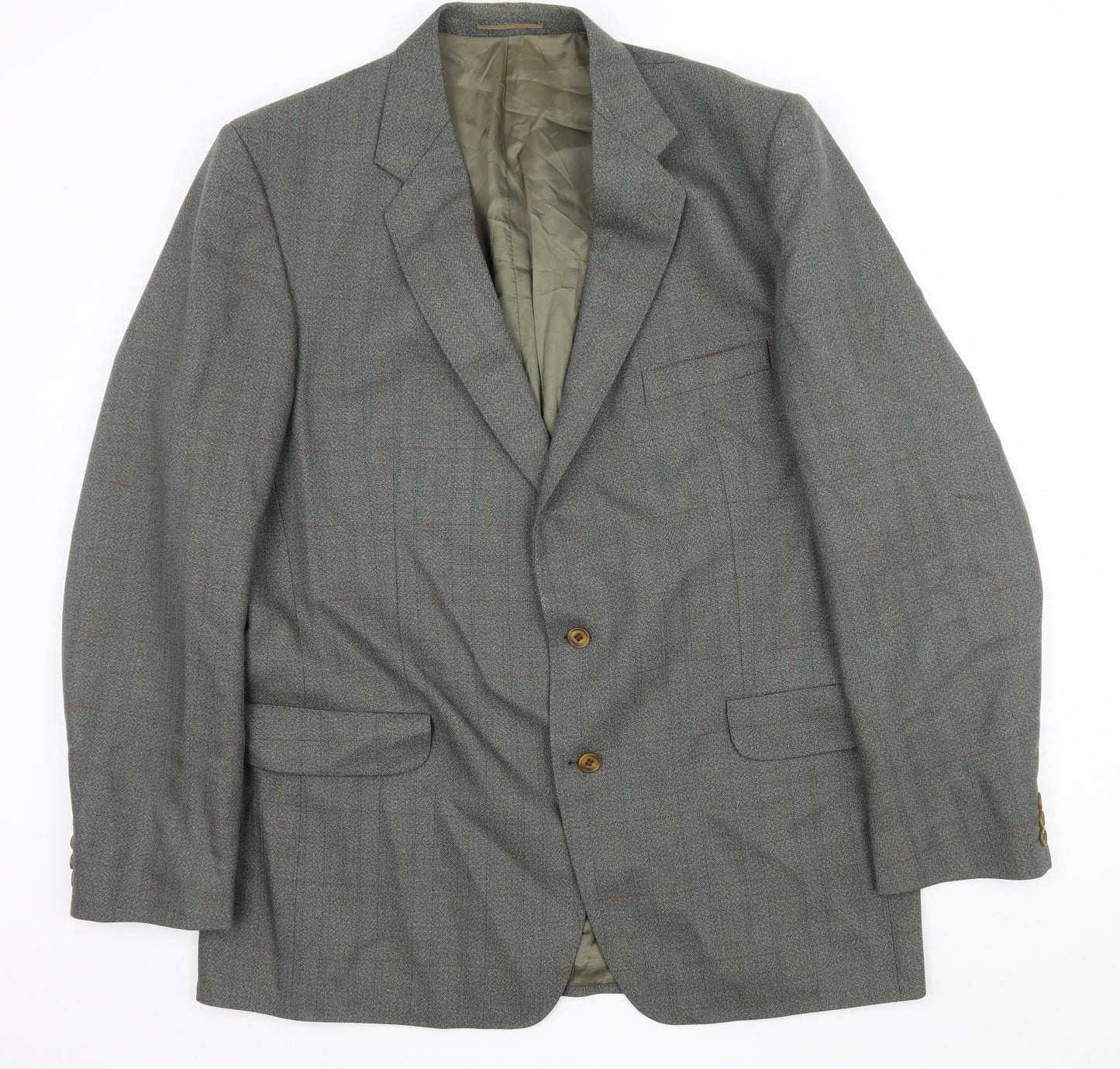 Blacks Mens Green Striped  Jacket Suit Jacket Size XL
