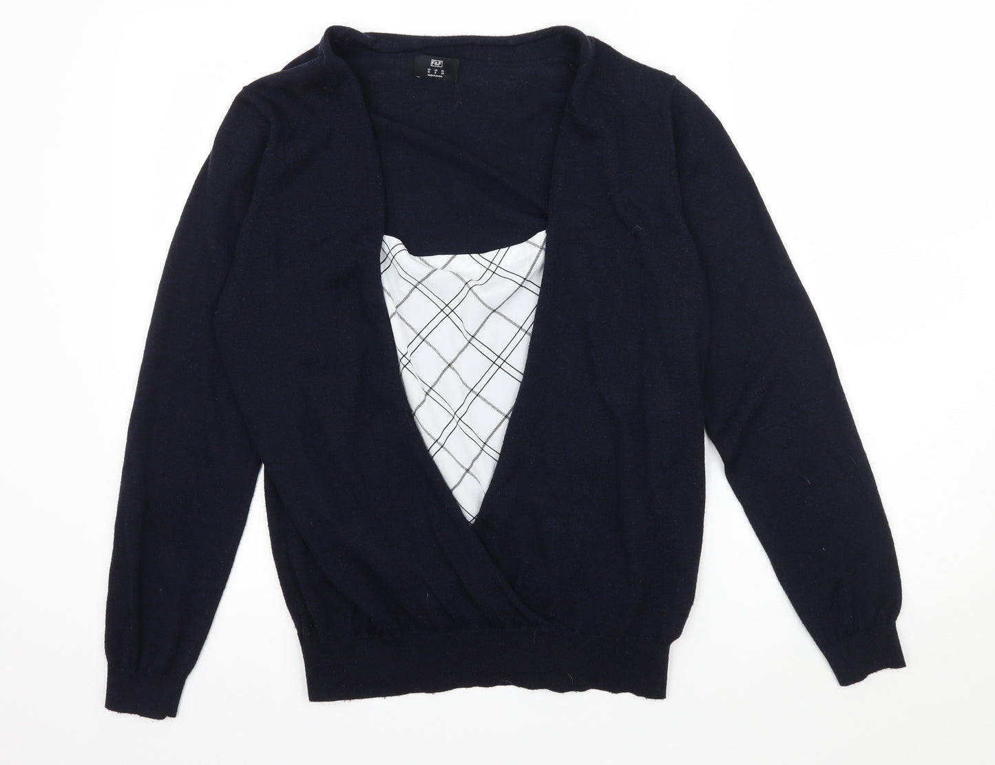 F&F Womens Blue  Knit Pullover Jumper Size 12