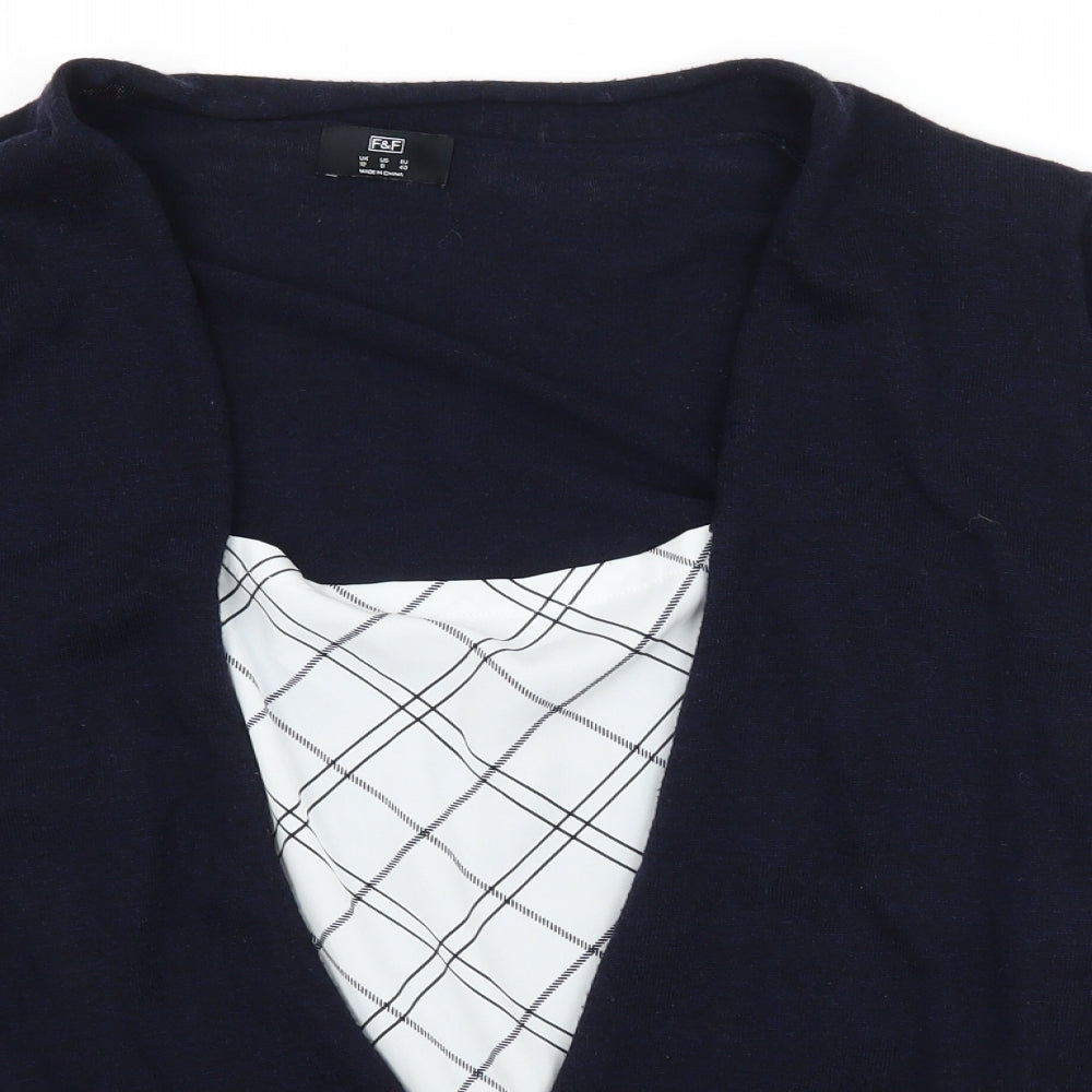F&F Womens Blue  Knit Pullover Jumper Size 12