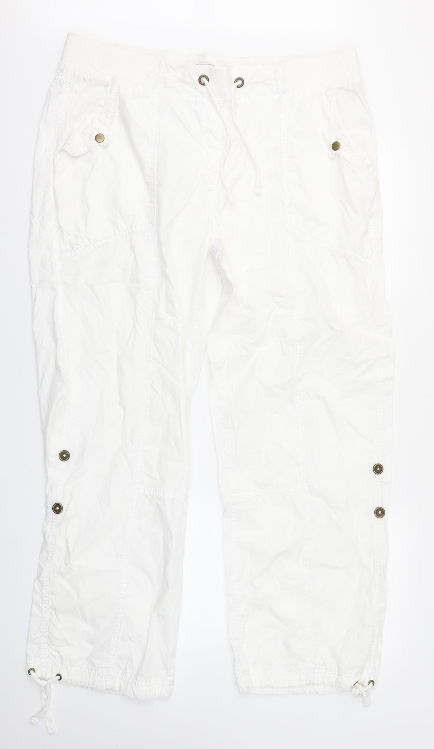 George Womens White   Cargo Trousers Size 18 L27 in