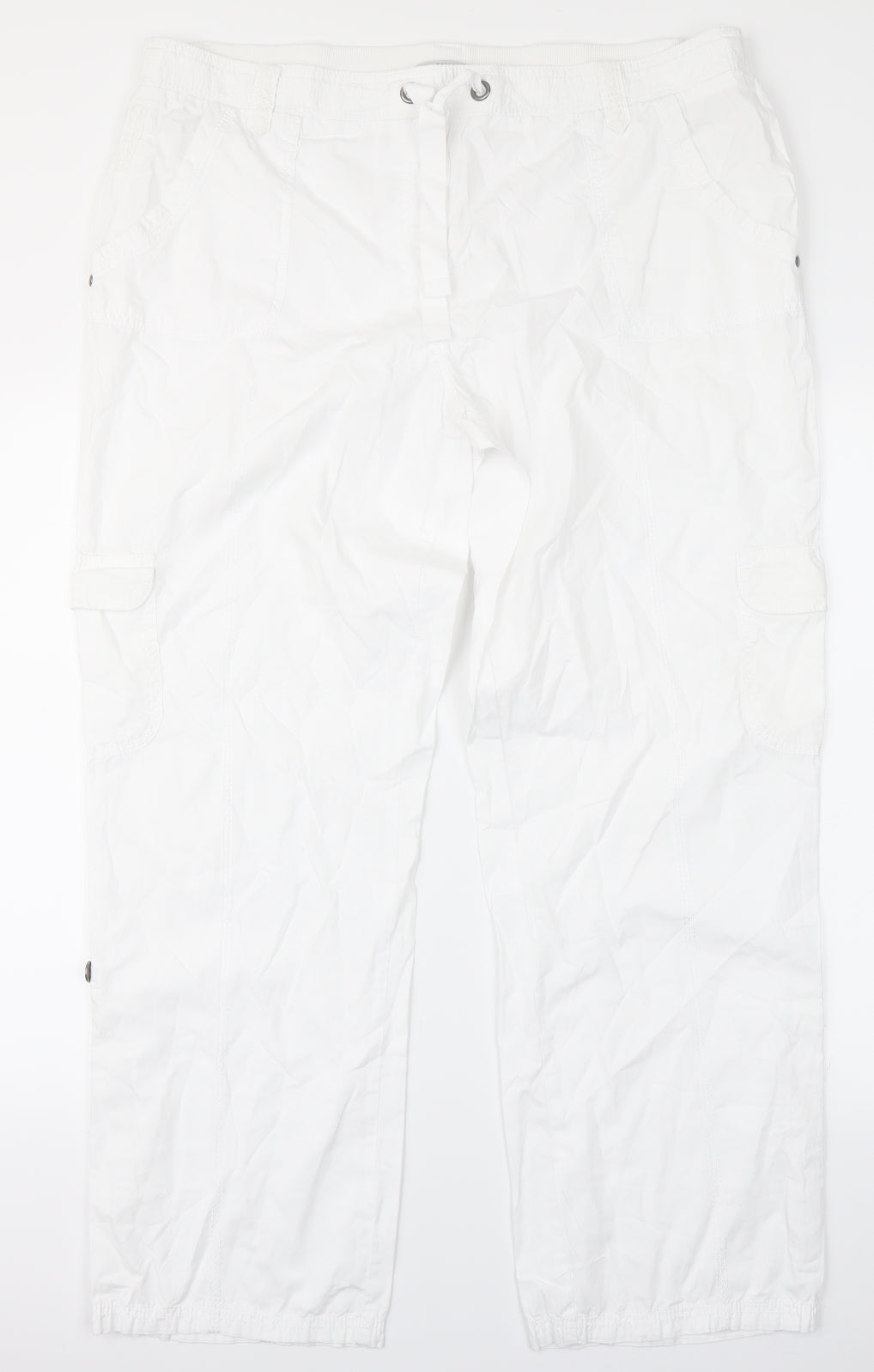 George Womens White   Cargo Trousers Size 18 L29 in