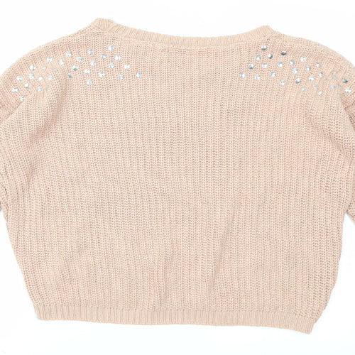 Lou-Lou Womens Pink  Knit Pullover Jumper Size S