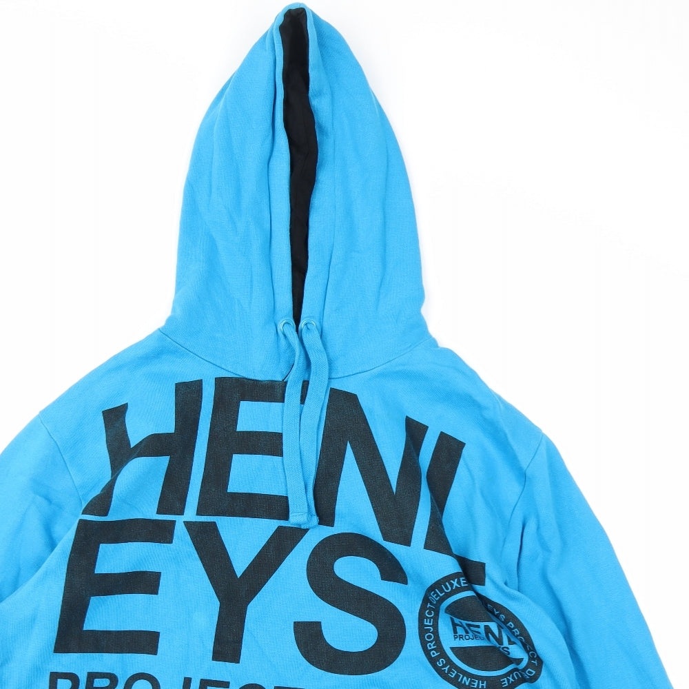 Henleys Mens Blue   Pullover Hoodie Size XL