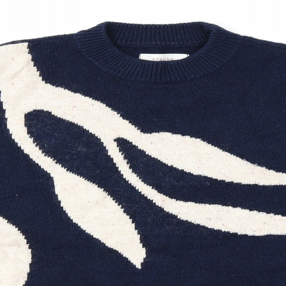 Per Una Womens Blue  Knit Pullover Jumper Size 12