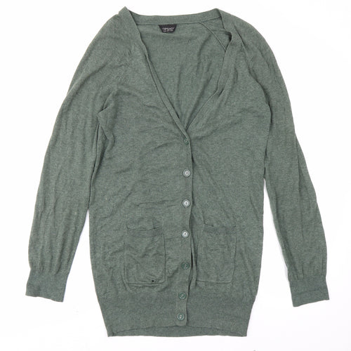 Topshop Womens Green  Knit Cardigan Jumper Size 14