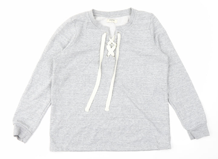 Papaya Womens Grey   Pullover Sweatshirt Size M