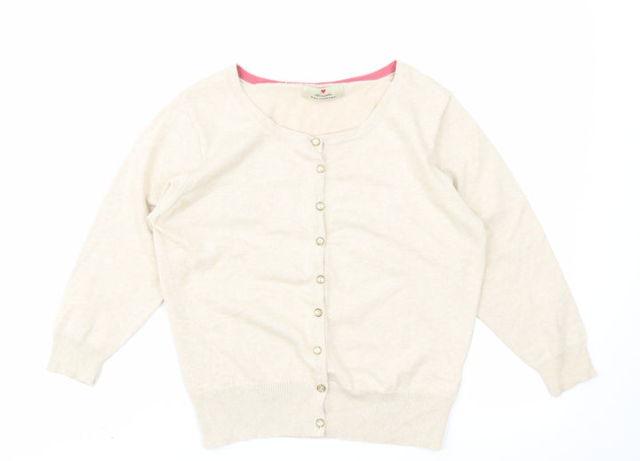 Atmosphere Womens Beige Knit Cardigan Jumper Size 16
