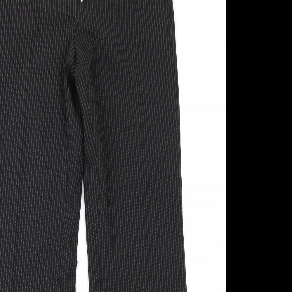 Papaya Womens Black Striped  Trousers  Size 8 L29 in