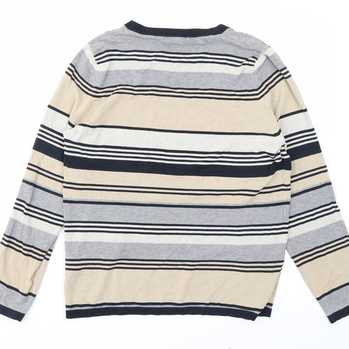 Savoir Womens Grey Striped  Pullover Jumper Size 16