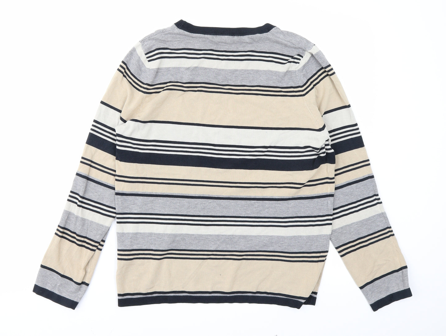 Savoir Womens Grey Striped  Pullover Jumper Size 16