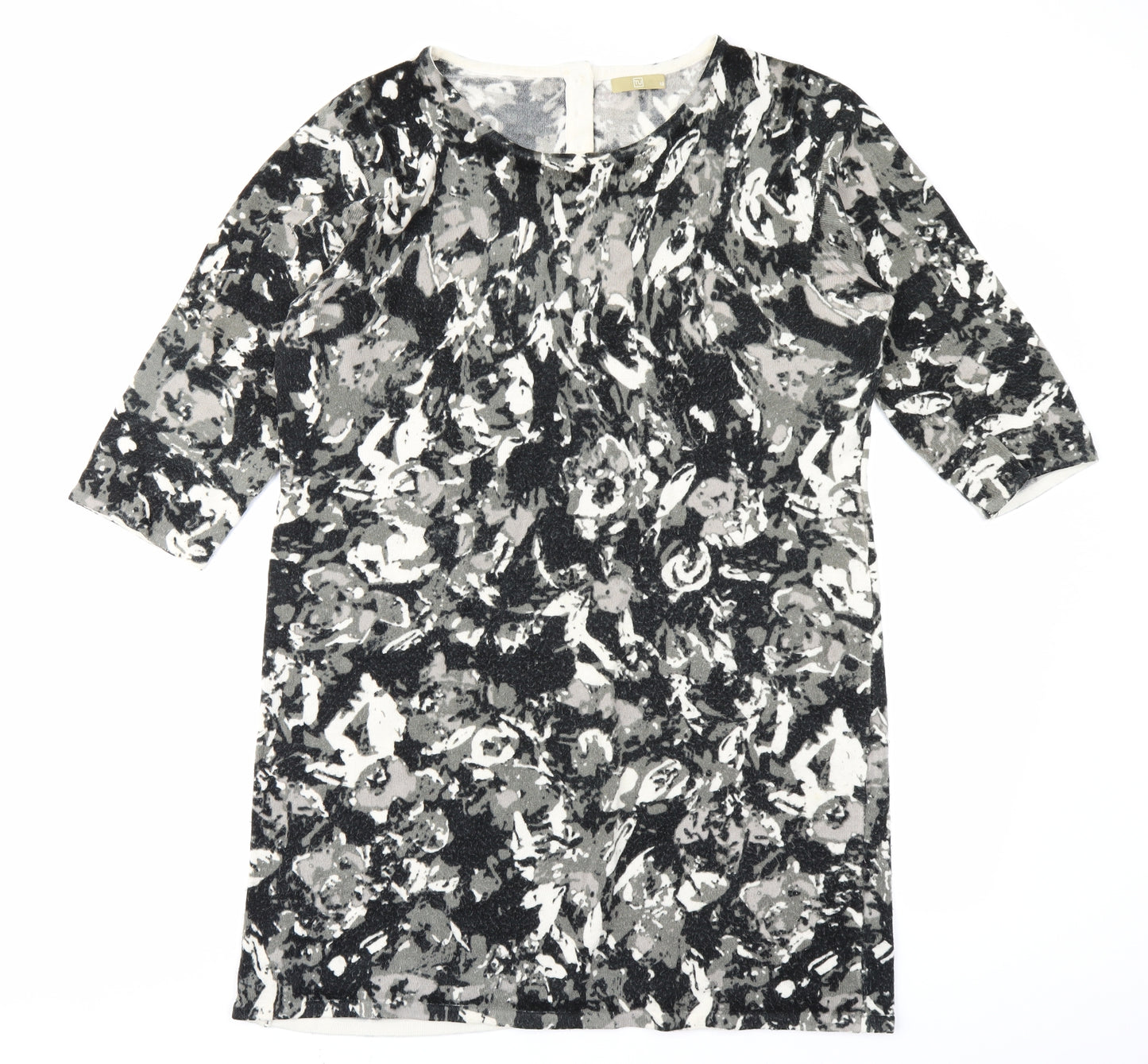 TU Womens Grey Floral Knit Jumper Dress  Size 18