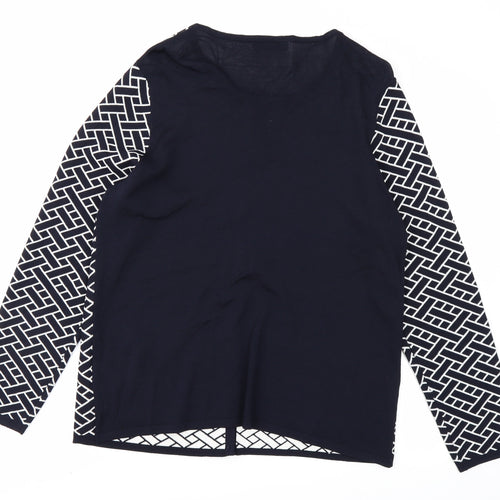 Bonmarché Womens Blue Striped  Cardigan Jumper Size M