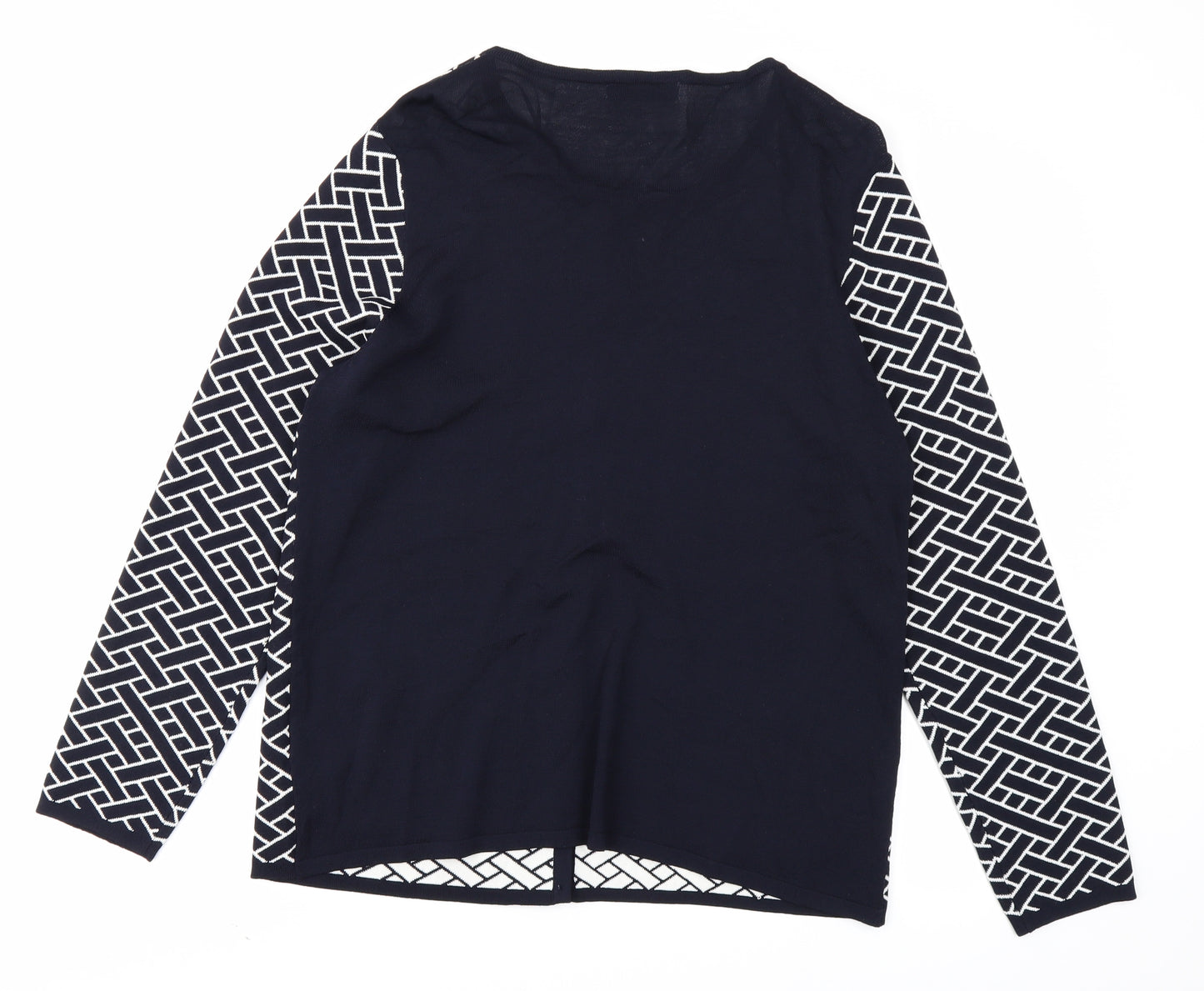 Bonmarché Womens Blue Striped  Cardigan Jumper Size M