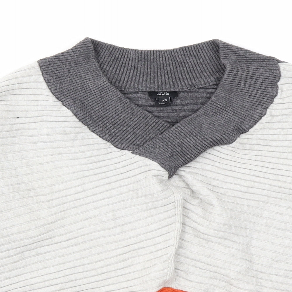 River Island Womens Grey  Knit Pullover Jumper Size XS