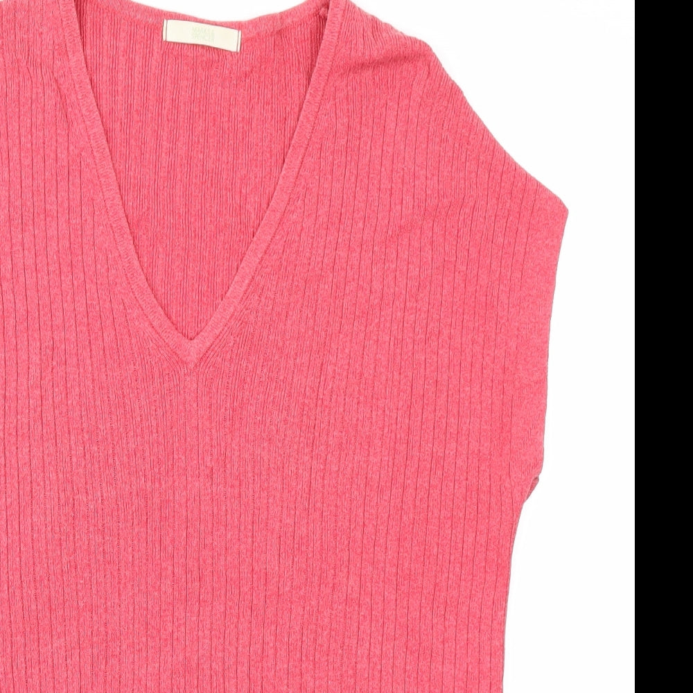 Marks & Spencer Womens Pink   Vest Jumper Size 12