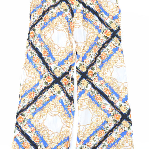 Miss Selfridge Womens White Floral  Trousers  Size 10 L28 in