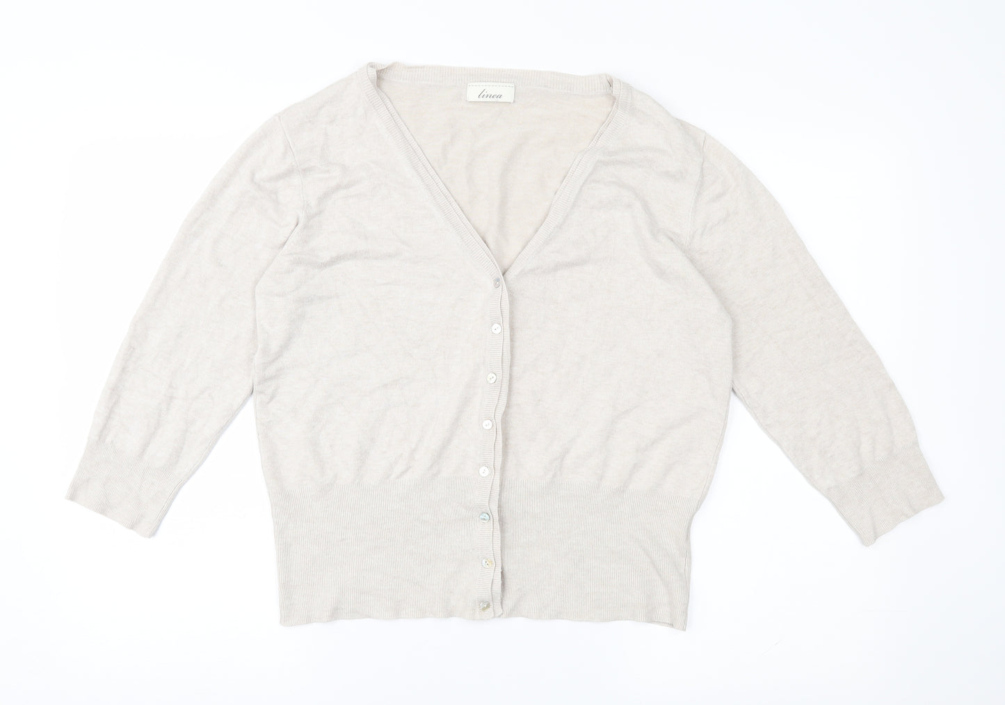 Linea Girls Beige  Knit Cardigan Jumper Size XL