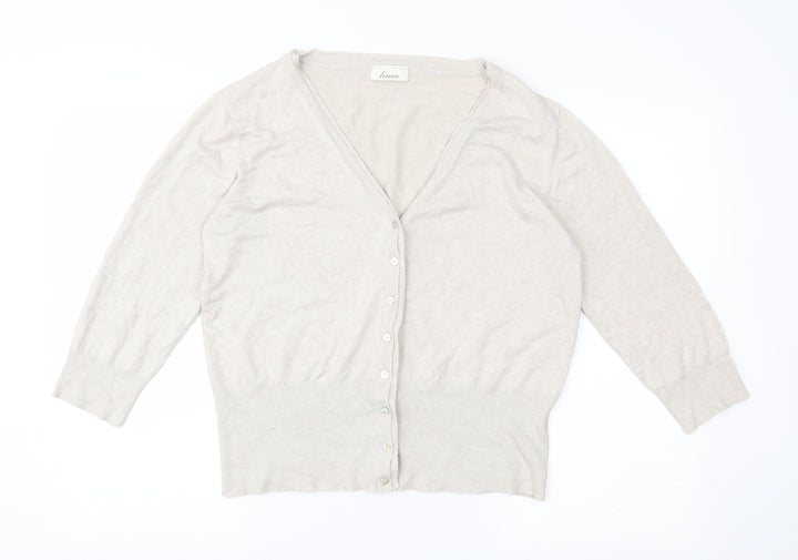 Linea Girls Beige  Knit Cardigan Jumper Size XL