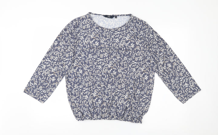 ISLE Womens Grey Floral Jersey Pullover Jumper Size M