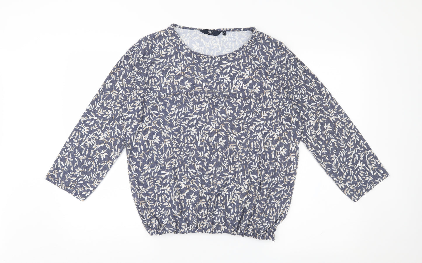 ISLE Womens Grey Floral Jersey Pullover Jumper Size M