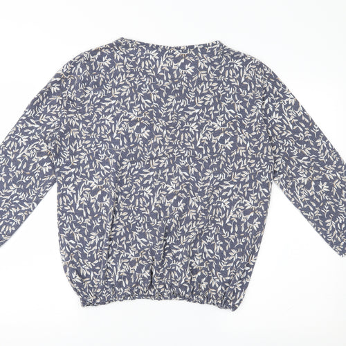 ISLE Womens Grey Floral Jersey Pullover Jumper Size M