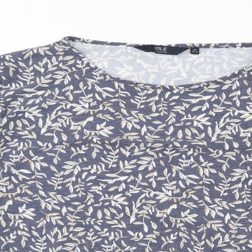 ISLE Womens Grey Floral Jersey Pullover Jumper Size M