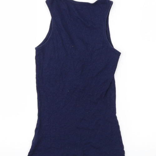 Love to Lounge  Womens Blue Solid Jersey Top Pyjama Top Size 6