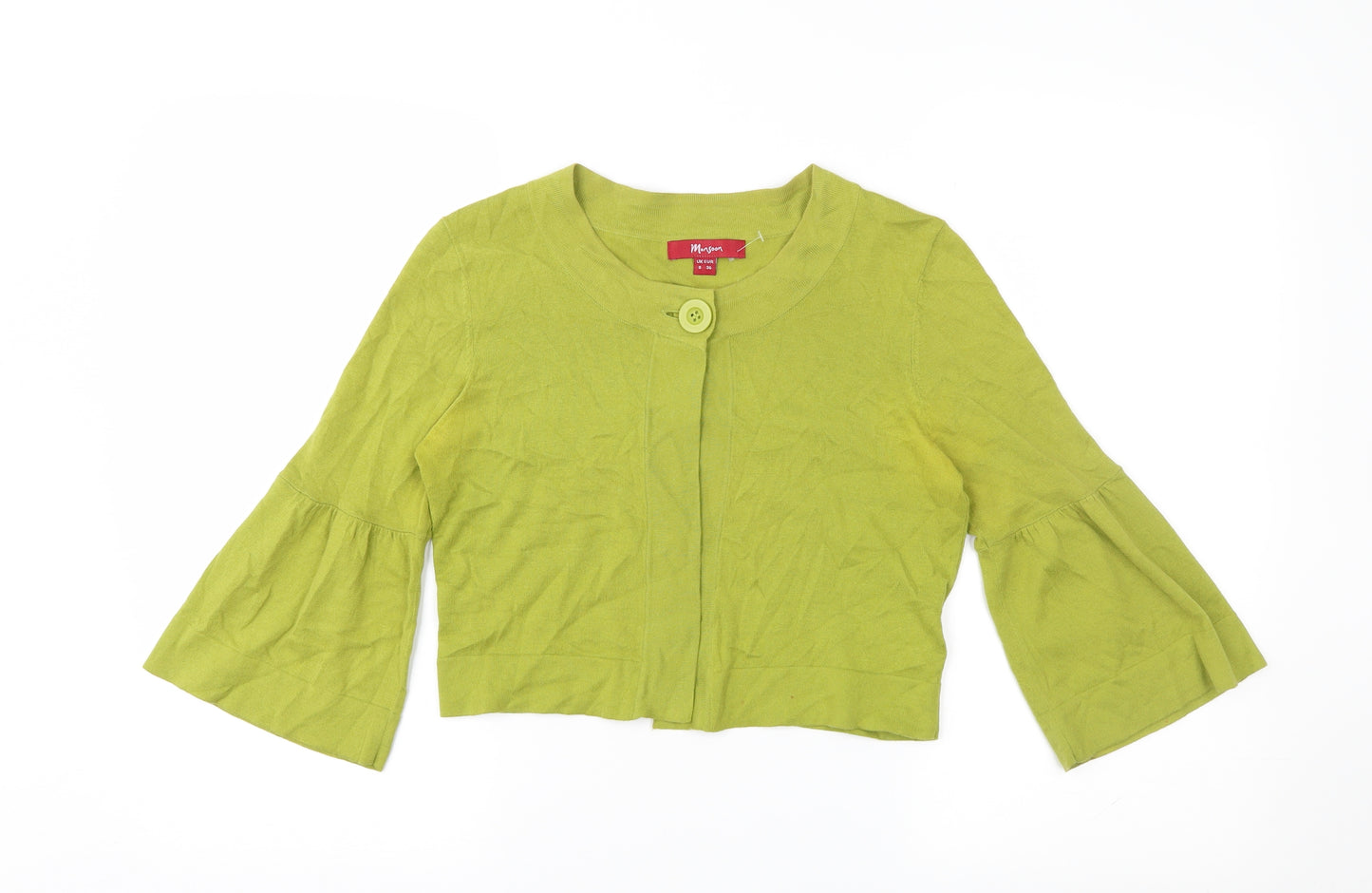 Monsoon Womens Green  Knit Cardigan Jumper Size 8
