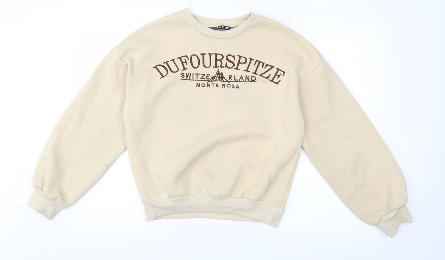 SheInn Womens Beige  Jersey Pullover Sweatshirt Size 8