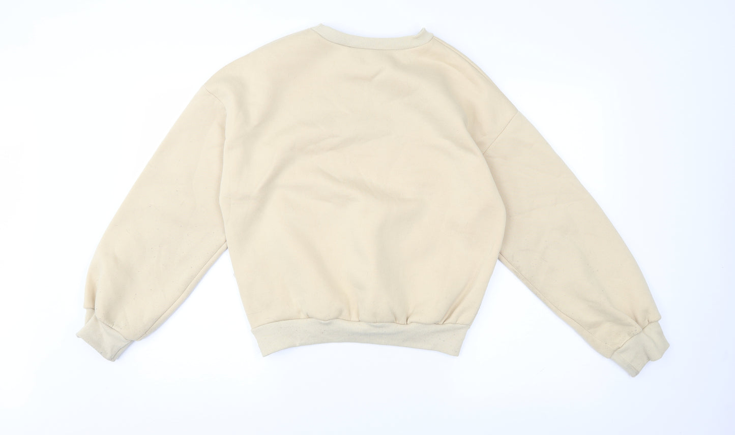 SheInn Womens Beige  Jersey Pullover Sweatshirt Size 8