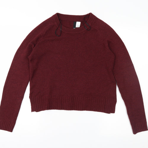 H&M Womens Red  Knit Pullover Jumper Size 4