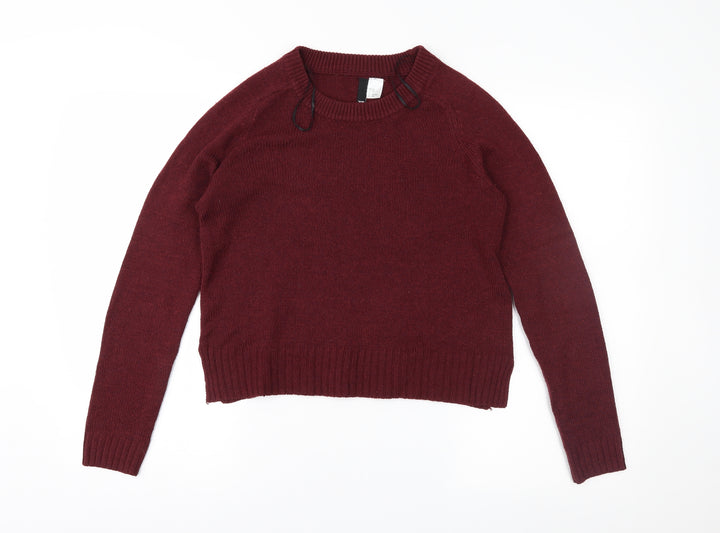 H&M Womens Red  Knit Pullover Jumper Size 4