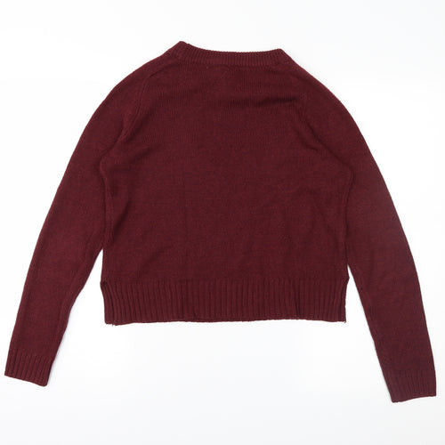 H&M Womens Red  Knit Pullover Jumper Size 4