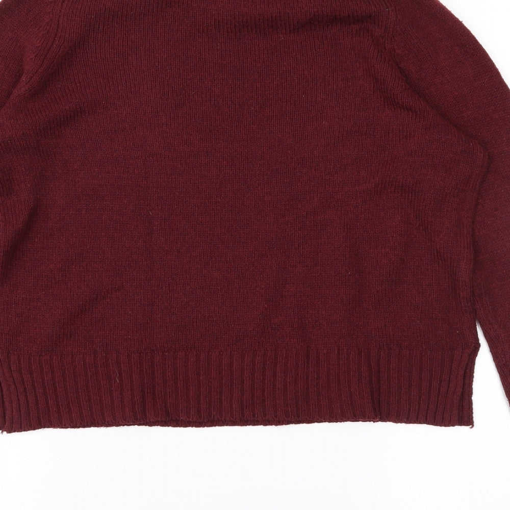 H&M Womens Red  Knit Pullover Jumper Size 4