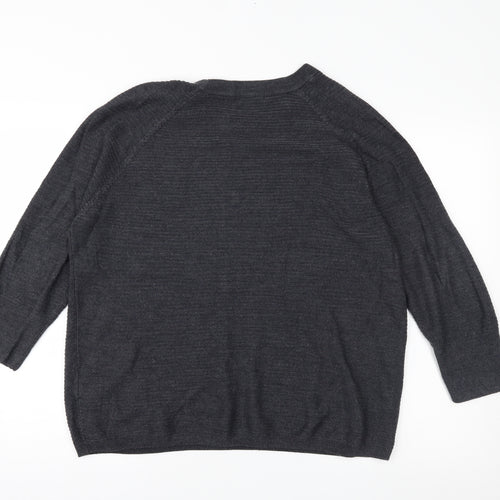 Jaqueline deYong Womens Grey  Knit Pullover Jumper Size S