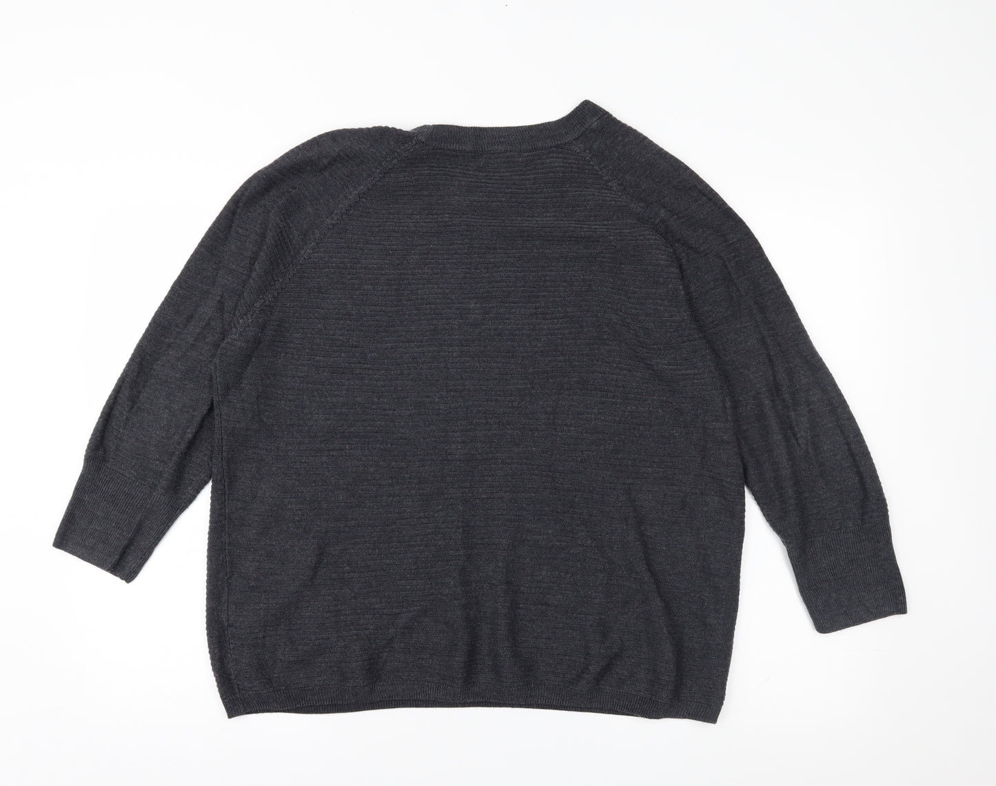 Jaqueline deYong Womens Grey  Knit Pullover Jumper Size S