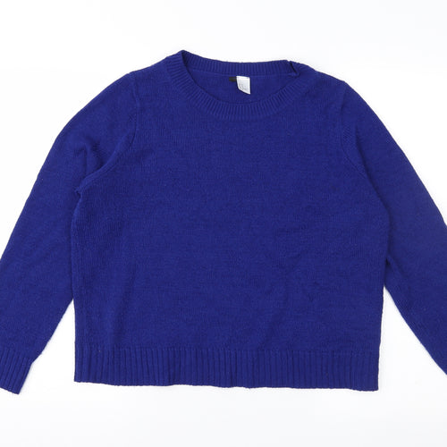H&M Womens Blue  Knit Pullover Jumper Size 10