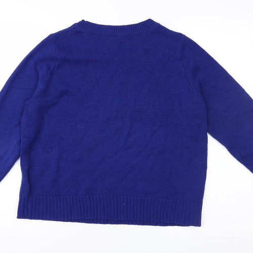 H&M Womens Blue  Knit Pullover Jumper Size 10