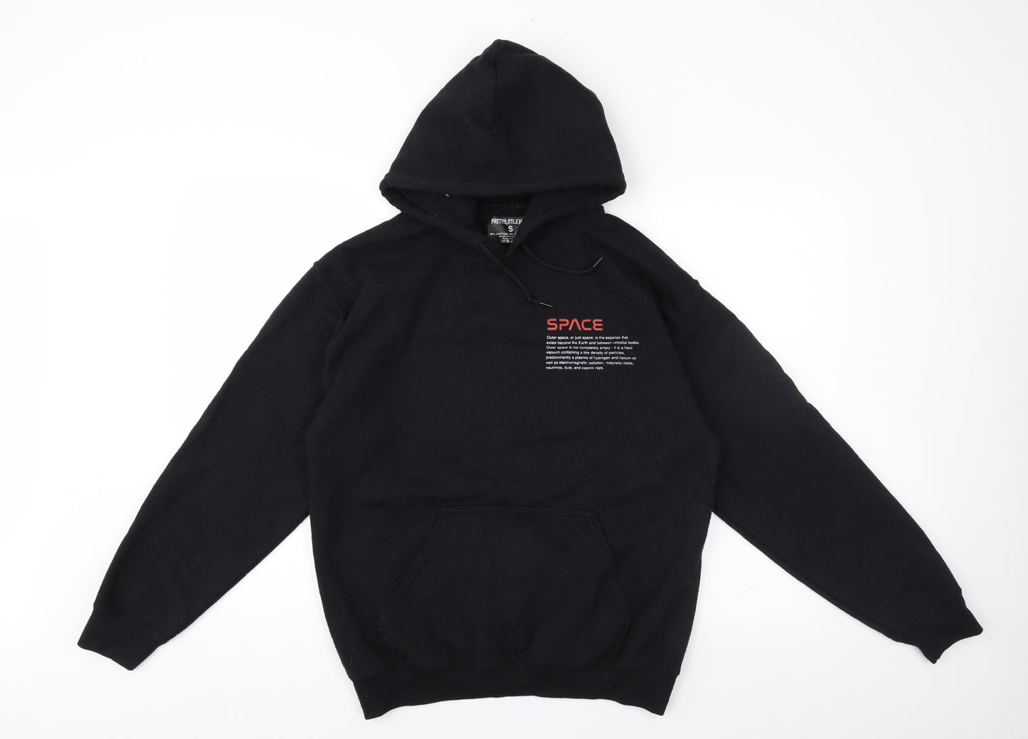 PRETTYLITTLETHING Womens Black  Jersey Pullover Hoodie Size S