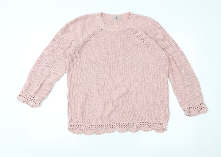TU Womens Pink Knit Pullover Jumper Size 12
