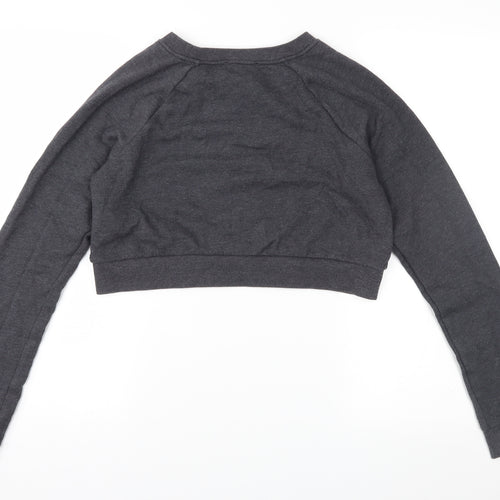 FOREVER 21 Womens Grey  Jersey Pullover Sweatshirt Size 6  - Cropped