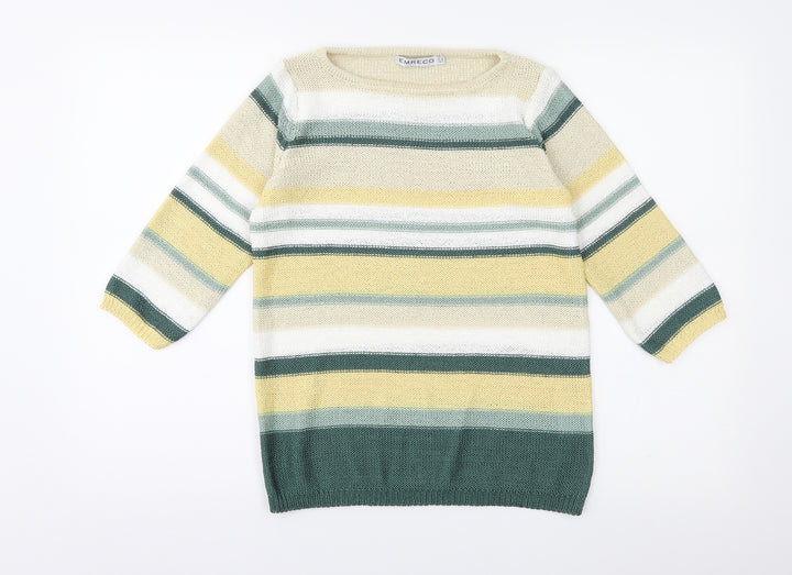 Emreco Womens Multicoloured Striped Knit Pullover Jumper Size 10