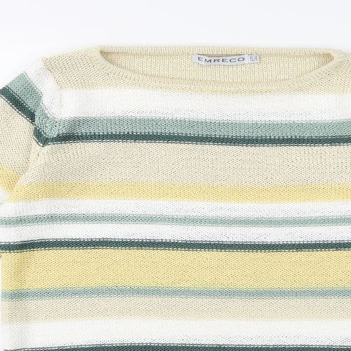 Emreco Womens Multicoloured Striped Knit Pullover Jumper Size 10