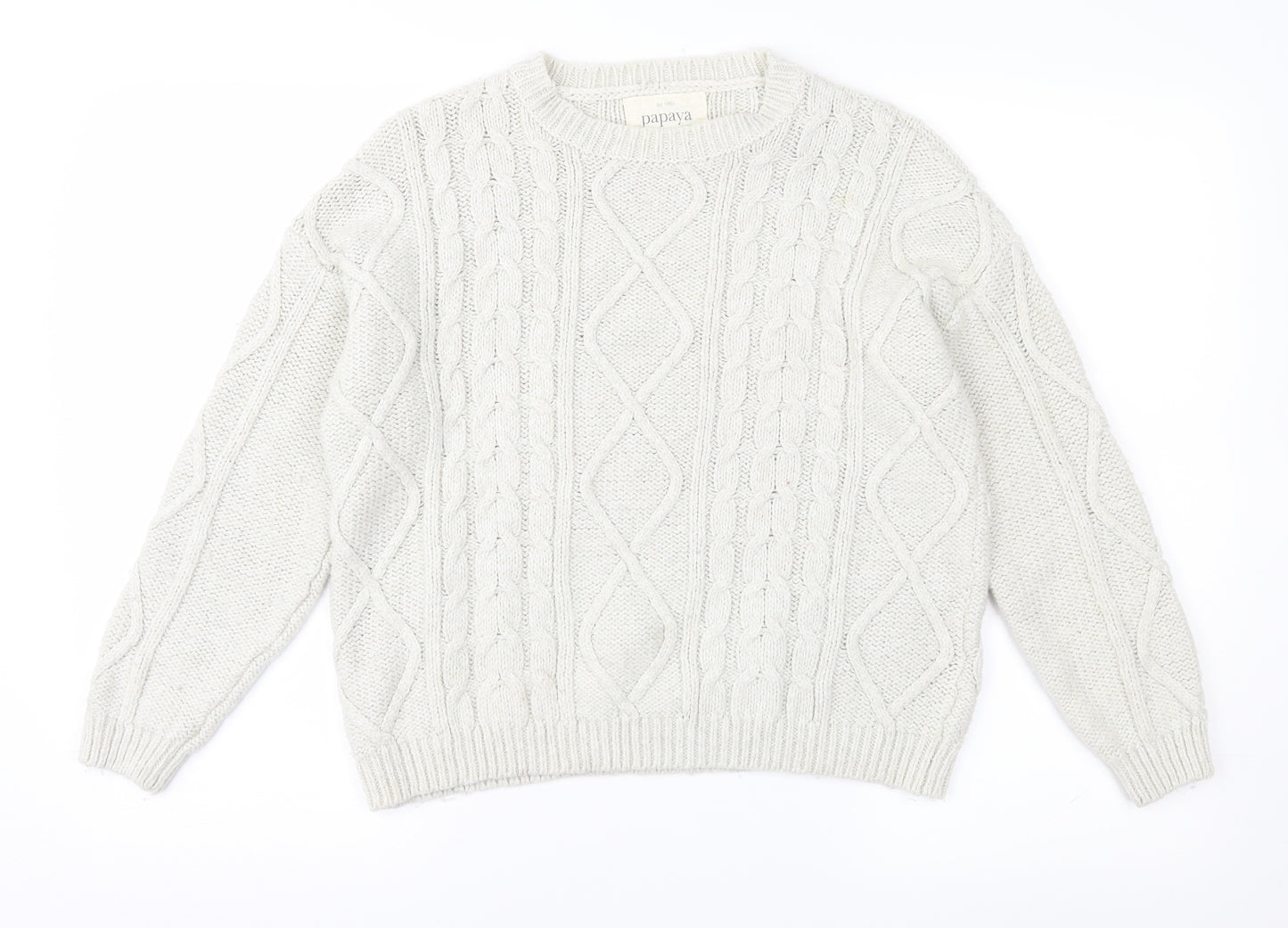 Papaya Womens Ivory  Knit Pullover Jumper Size S