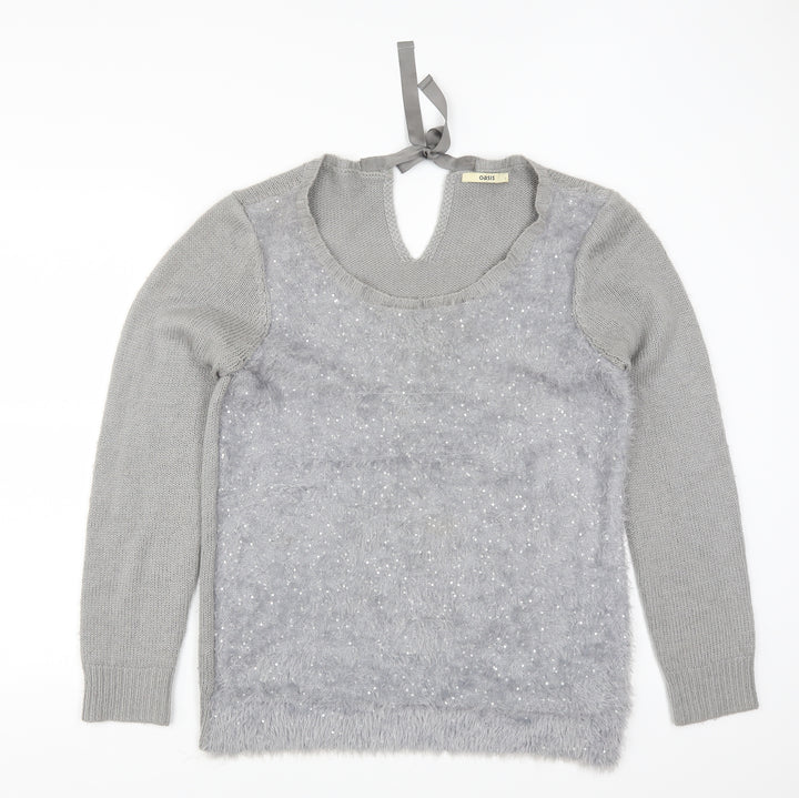Oasis Womens Grey Pullover Jumper Size L