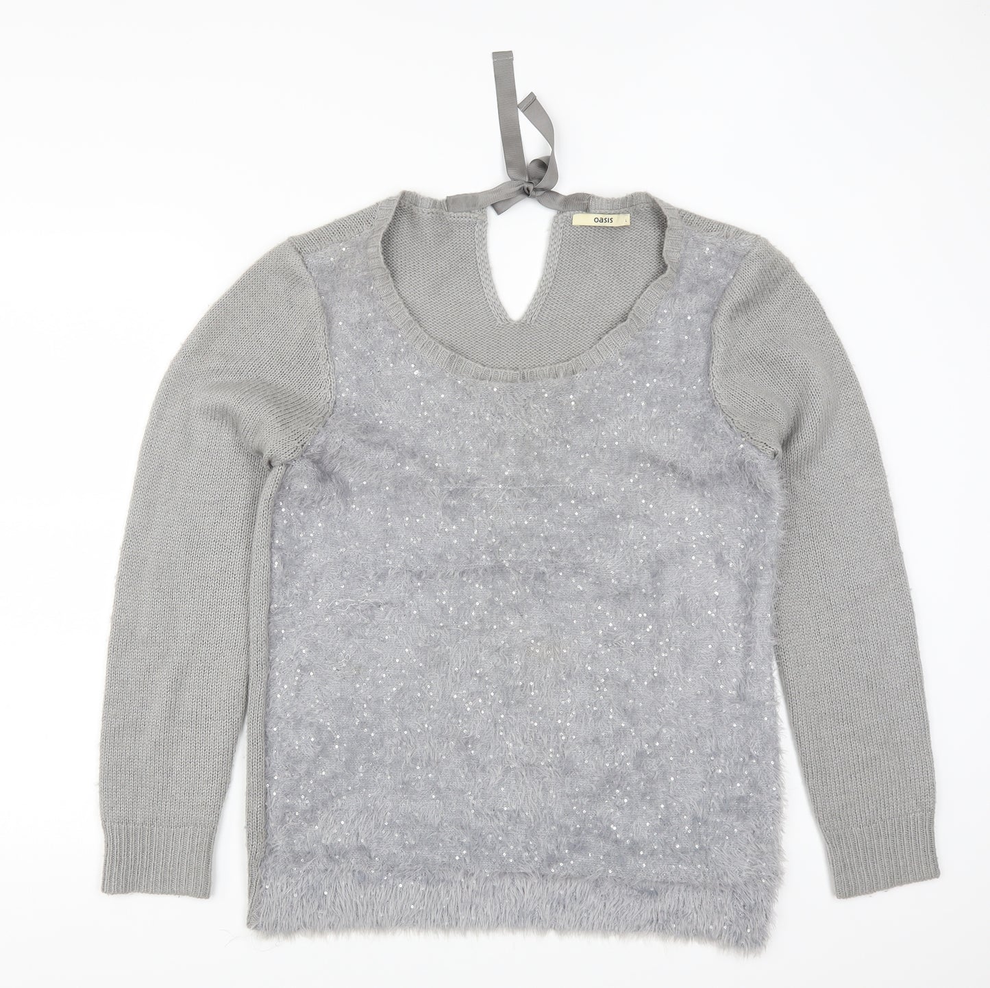Oasis Womens Grey   Pullover Jumper Size L