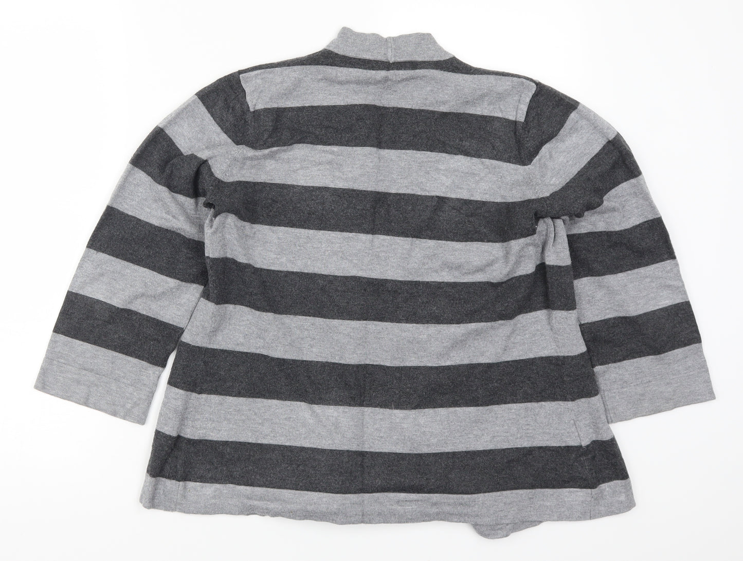 Country Casuals Womens Grey Striped  Cardigan Jumper Size M