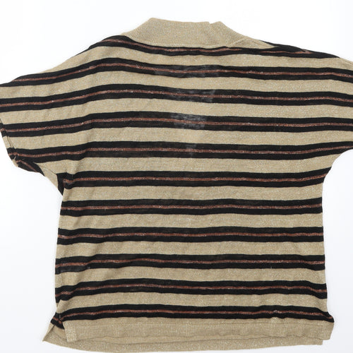 NEXT Womens Gold Striped  Pullover Jumper Size M