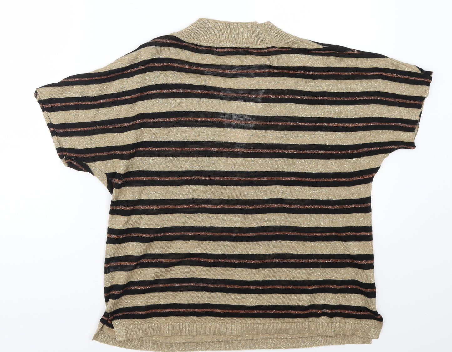 NEXT Womens Gold Striped  Pullover Jumper Size M